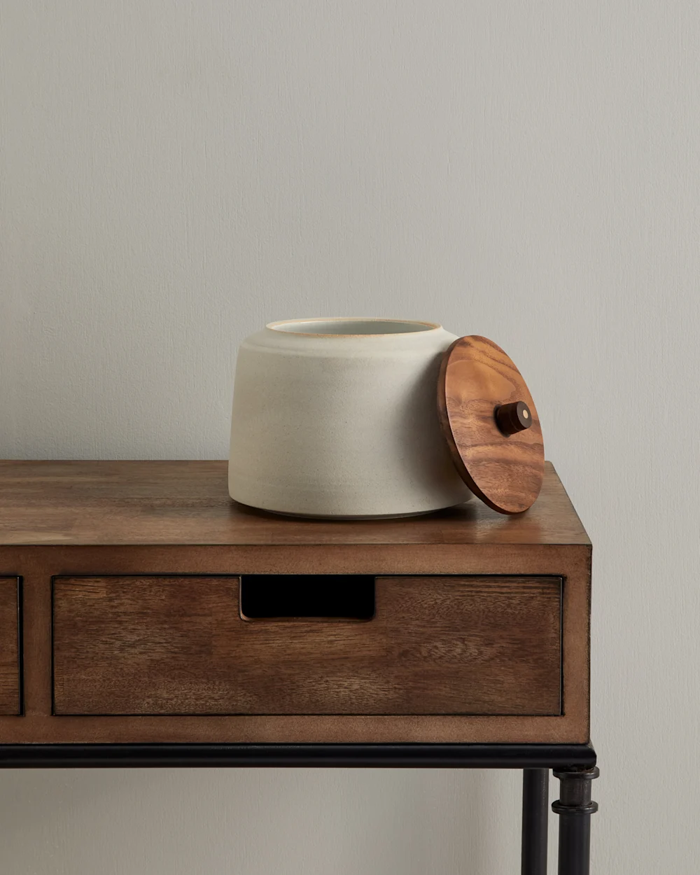 RAW STONEWARE KITCHEN CANISTER