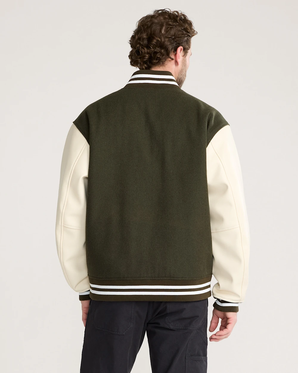 MEN'S PENDLETON UK WOOL/FAUX LEATHER VARSITY JACKET