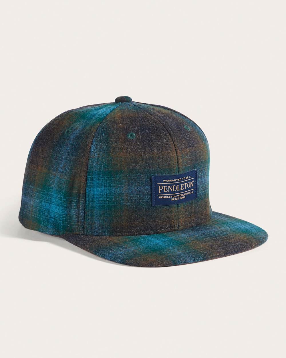 PLAID FLAT BRIM HAT