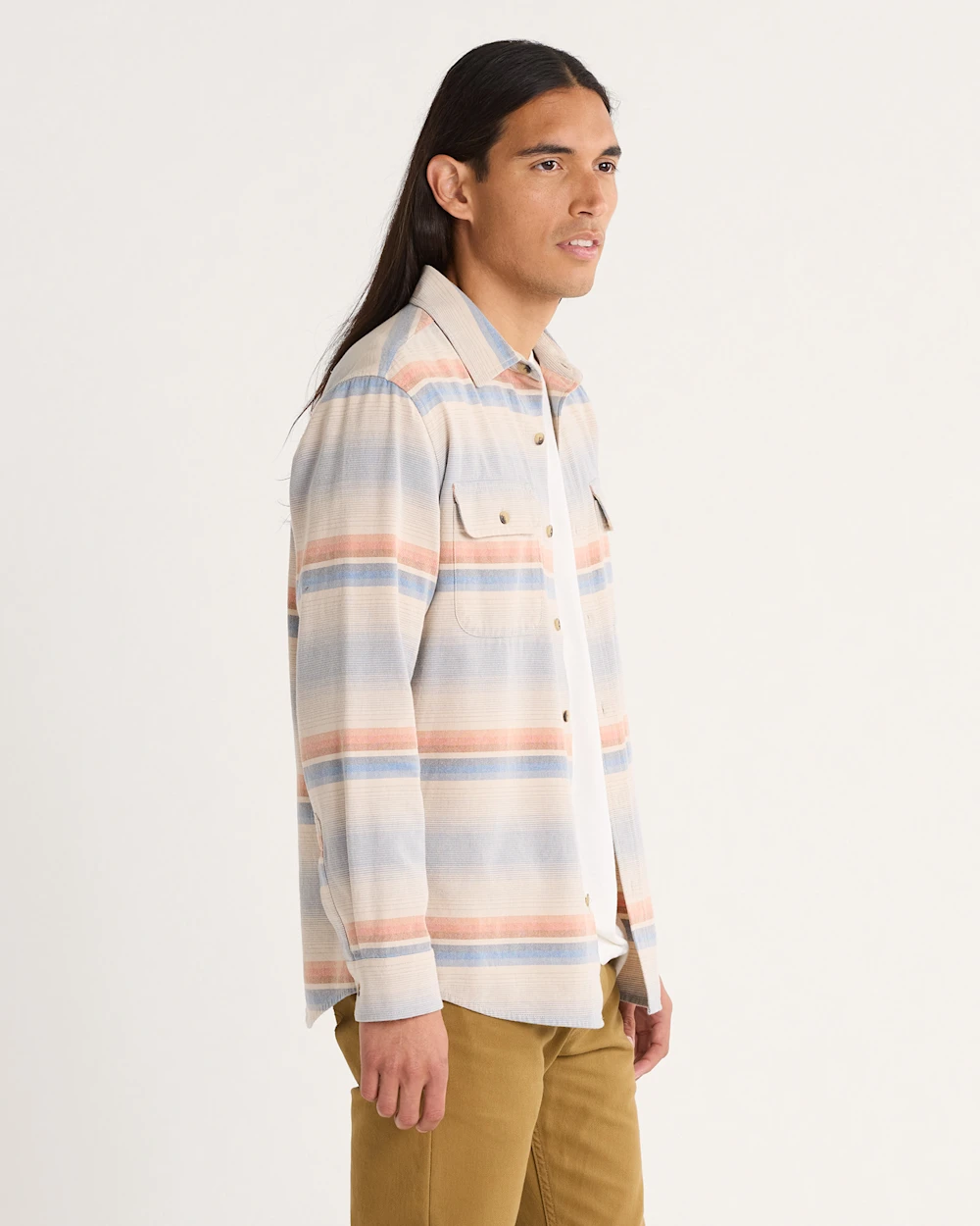 MEN'S STRIPED BEACH SHACK COTTON SHIRT