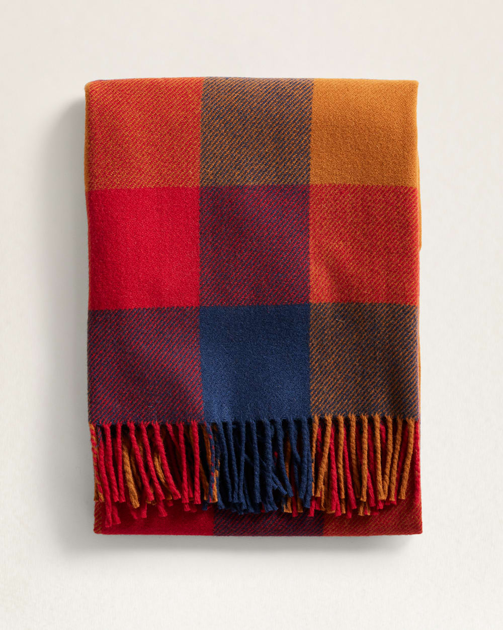 ECO-WISE WOOL FRINGED THROW
