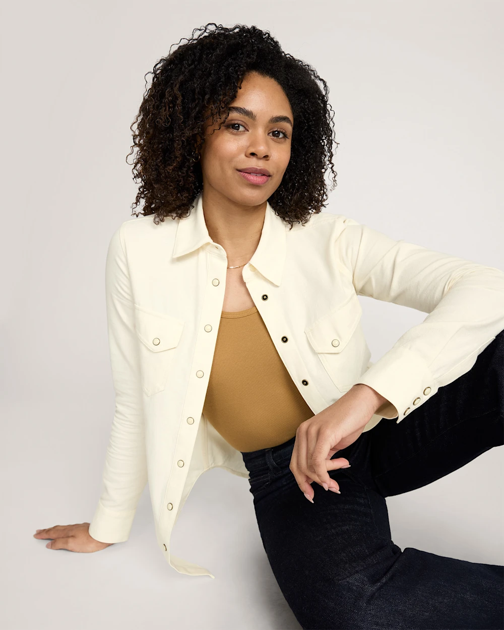 WOMEN'S COTTON TWILL GAMBLER SHIRT