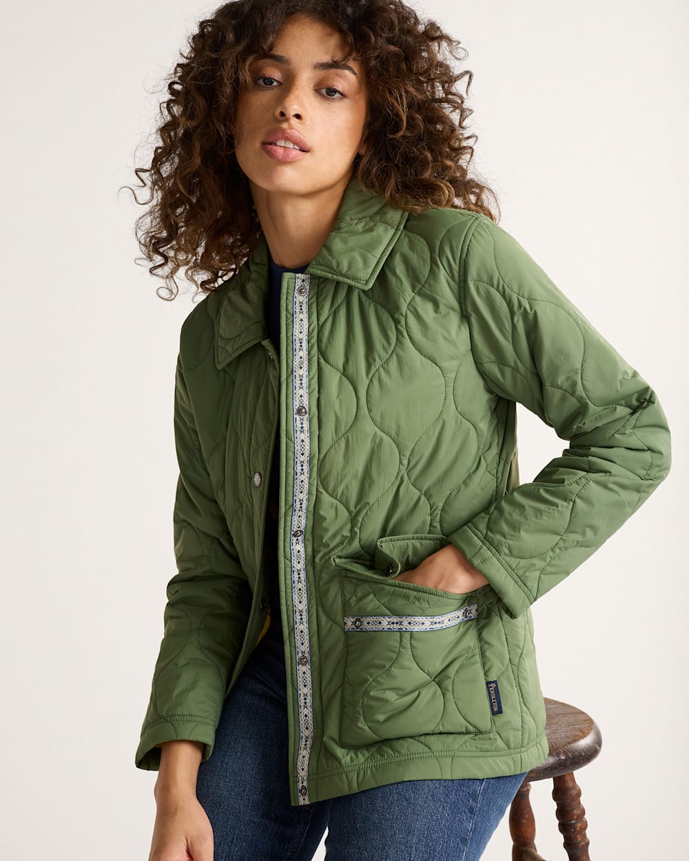 WOMEN'S MARIGOLD CRINKLE QUILTED BARN COAT
