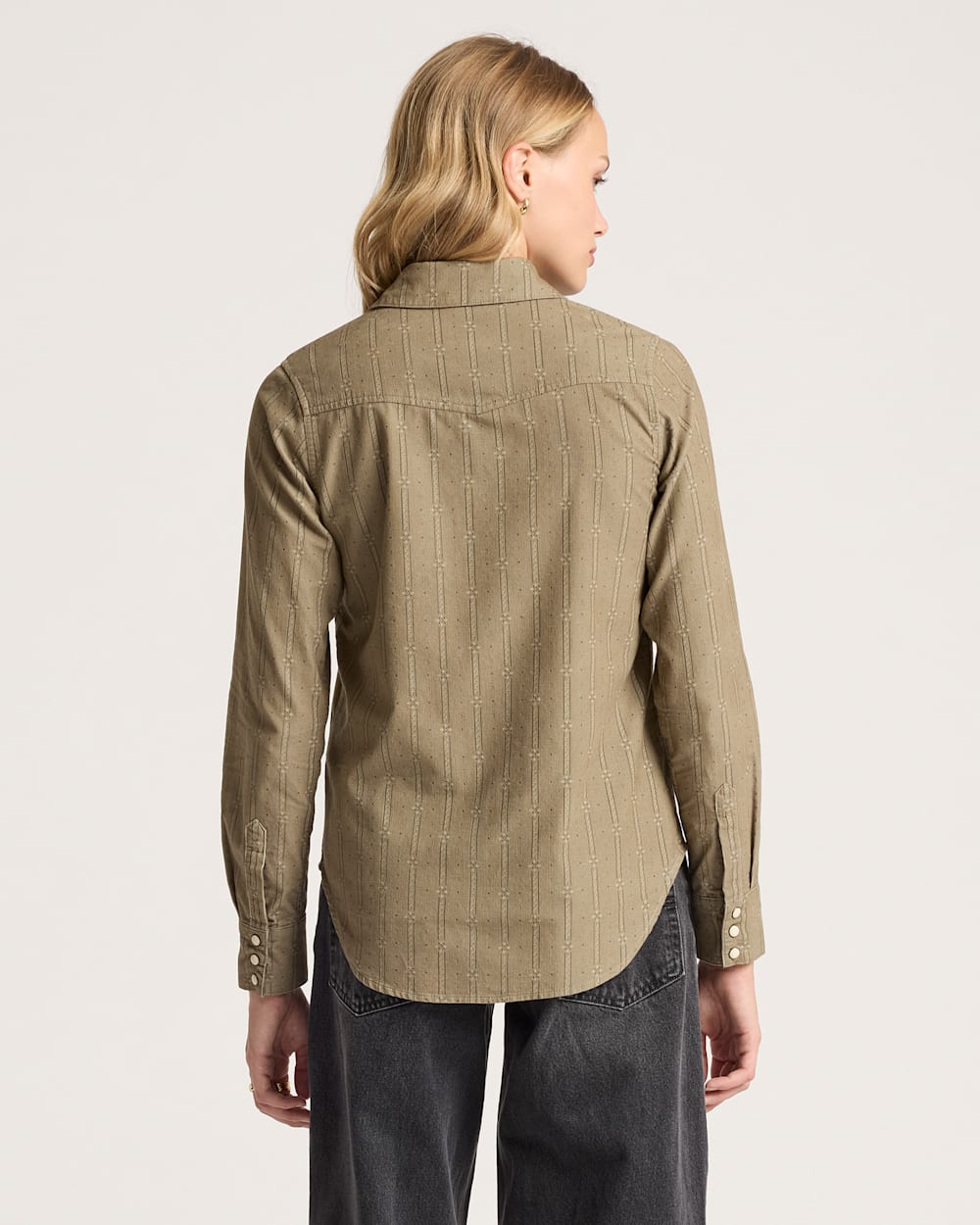 WOMEN'S PRINTED CORDUROY GAMBLER SHIRT