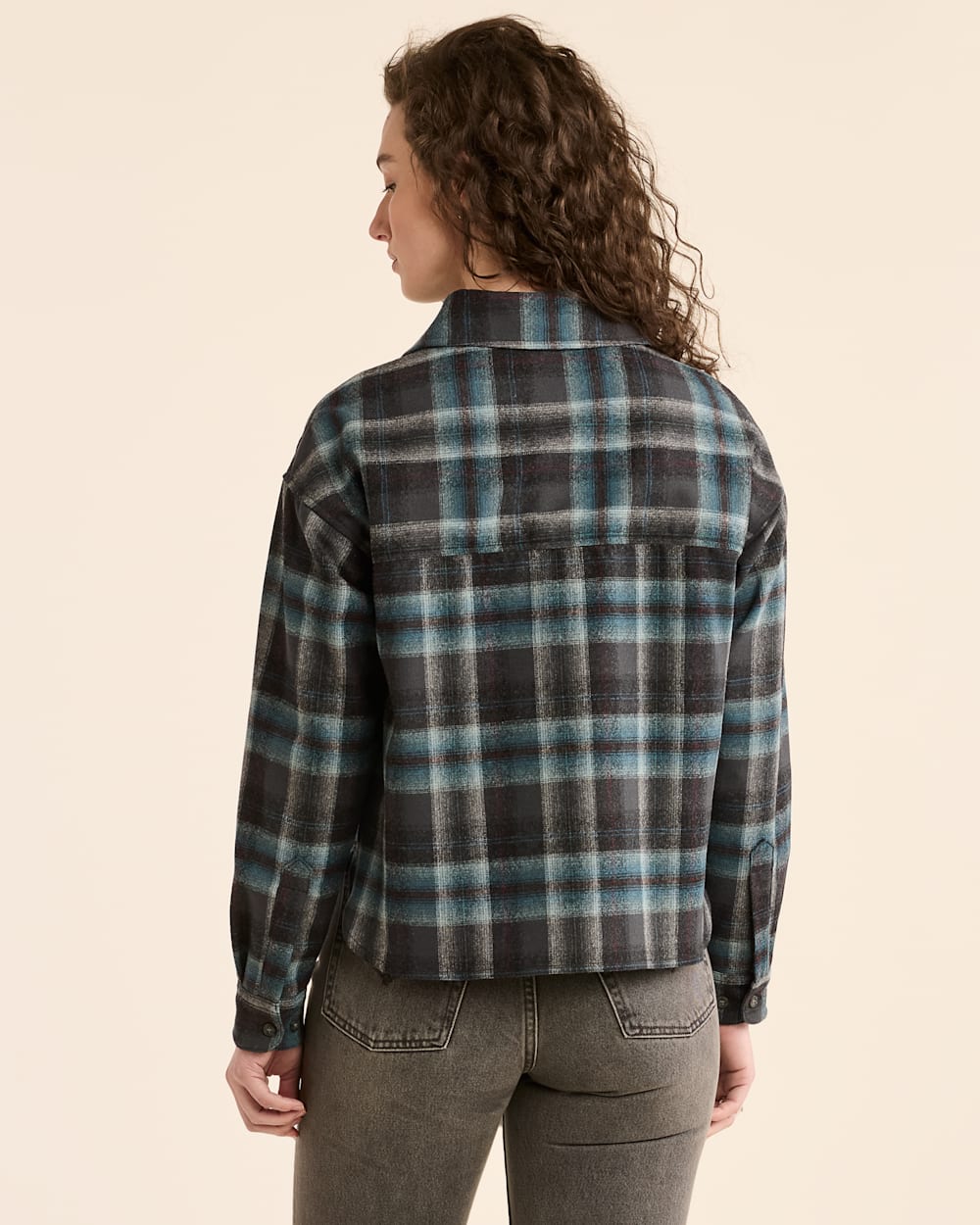 WOMEN'S PLAID CROPPED SHIRT