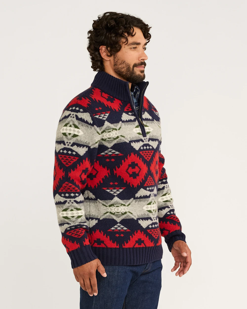 MEN'S NEHALEM QUARTER ZIP LAMBSWOOL SWEATER