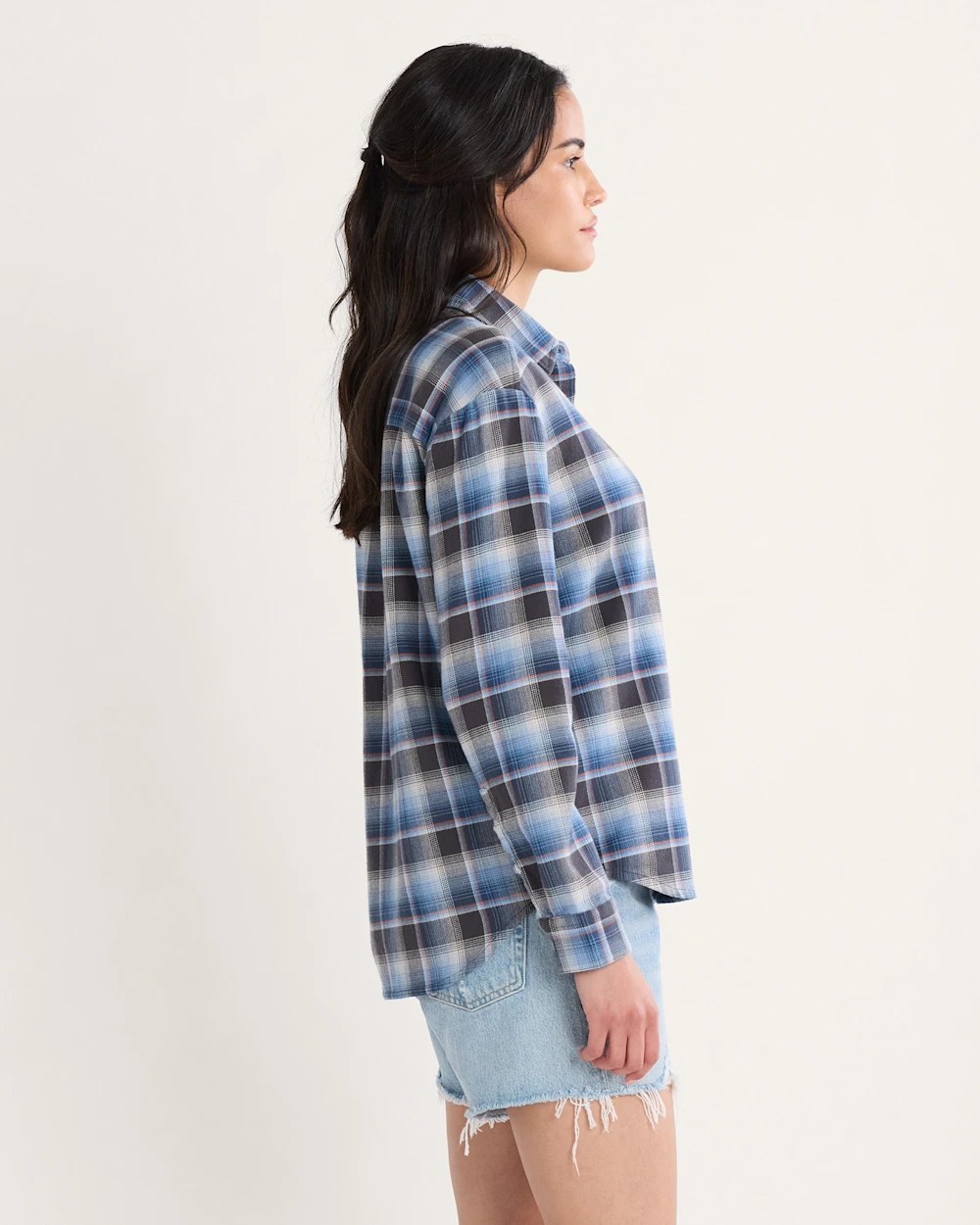WOMEN'S PLAID BOYFRIEND DOUBLEBRUSHED FLANNEL SHIRT