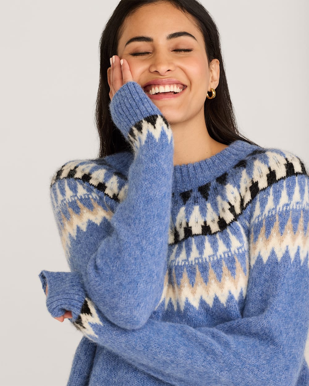WOMEN'S OVERSIZED ALPACA FAIR ISLE SWEATER