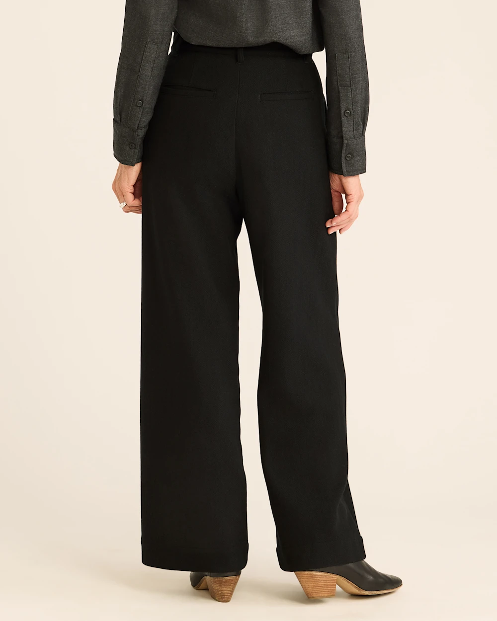 WOMEN'S HERRINGBONE WOOL TROUSERS