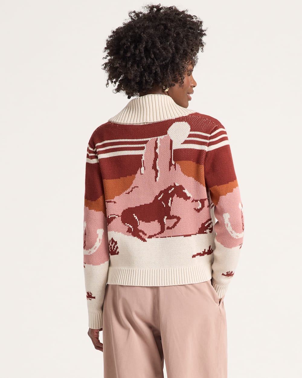 WOMEN'S WESTERN SCENIC COTTON CARDIGAN