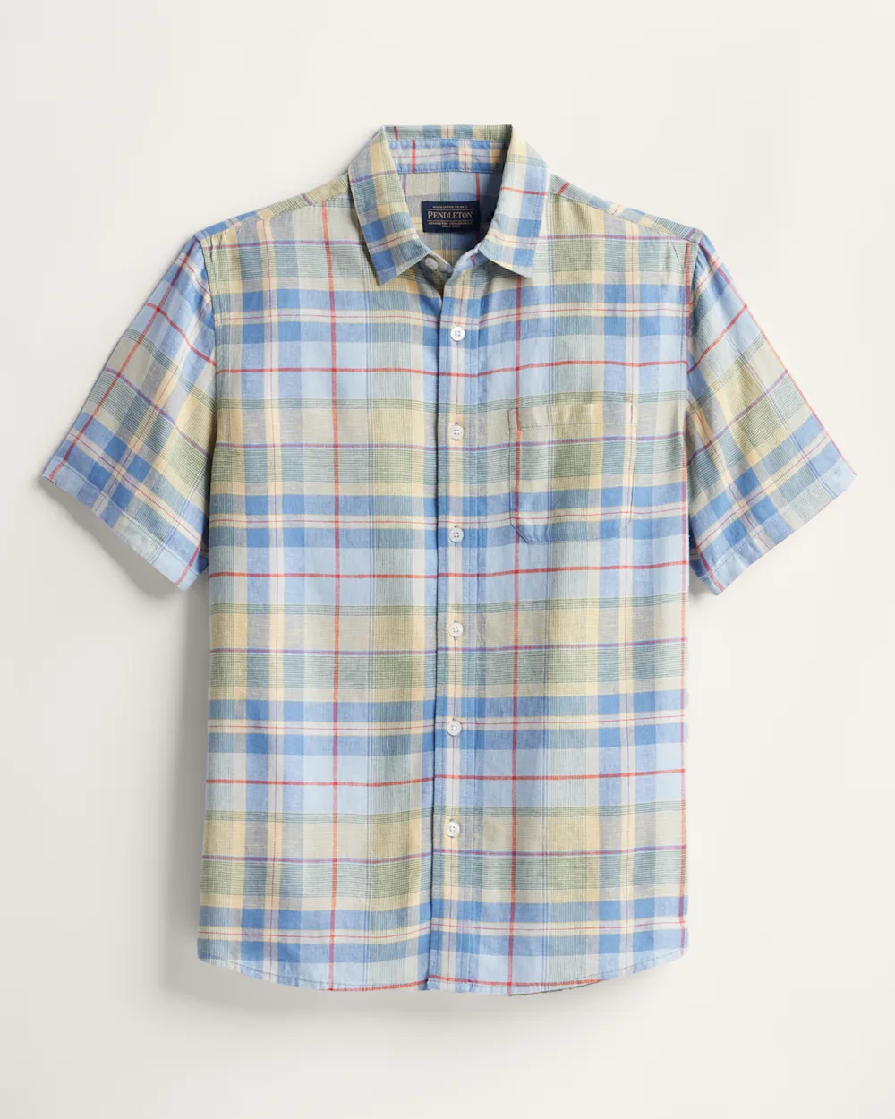 MEN'S PLAID SHORELINE LINEN SHIRT
