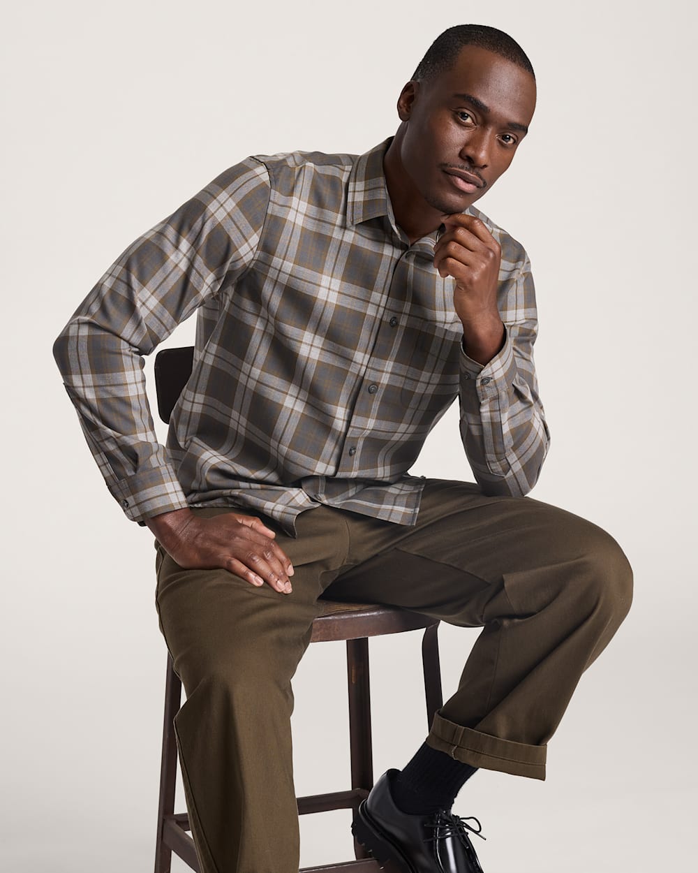 MEN'S PLAID MERINO LODGE SHIRT
