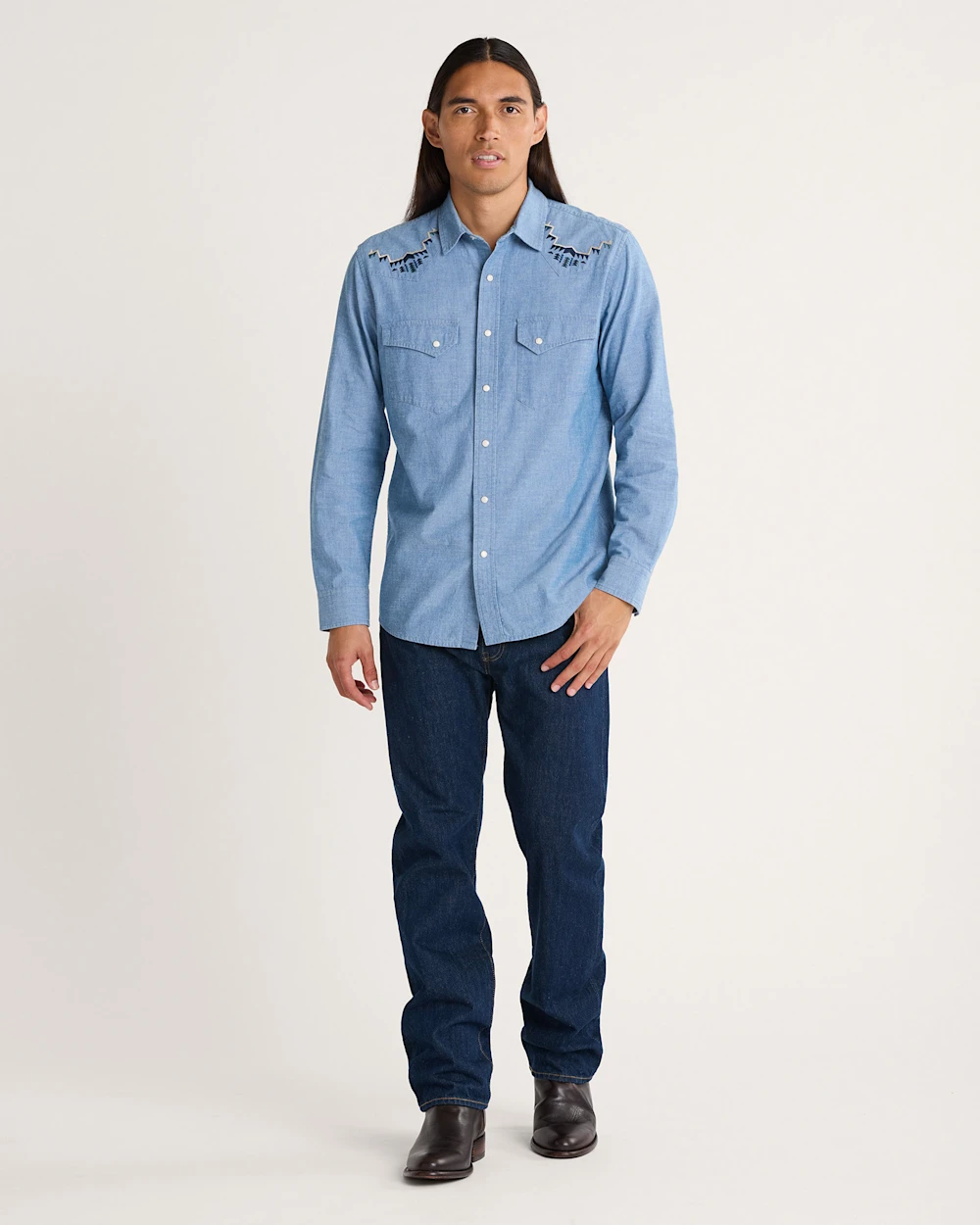 MEN'S HARDING EMBROIDERED CHAMBRAY GAMBLER SHIRT