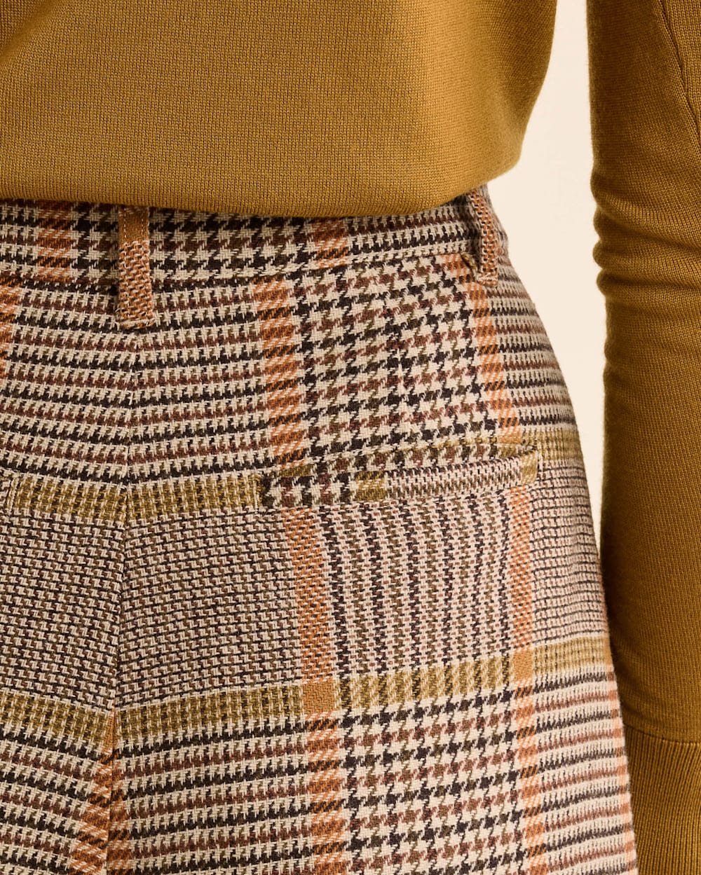 WOMEN'S GLEN PLAID WOOL TROUSERS