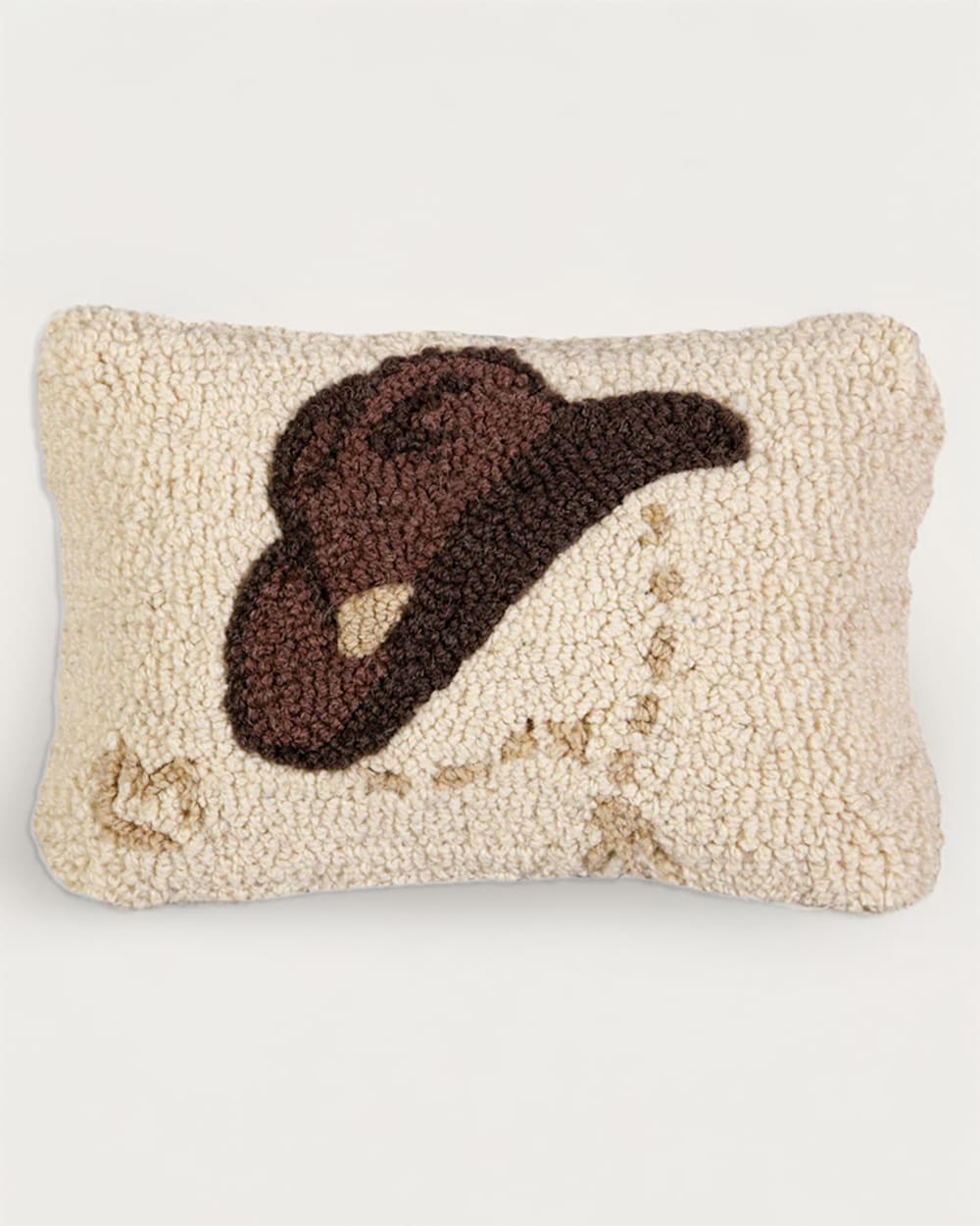 COWBOY HAT HOOKED SMALL LUMBAR PILLOW
