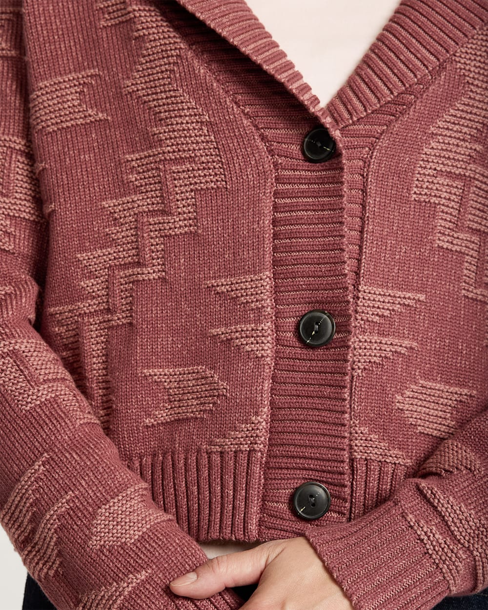 WOMEN'S TEXTURED COTTON CARDIGAN