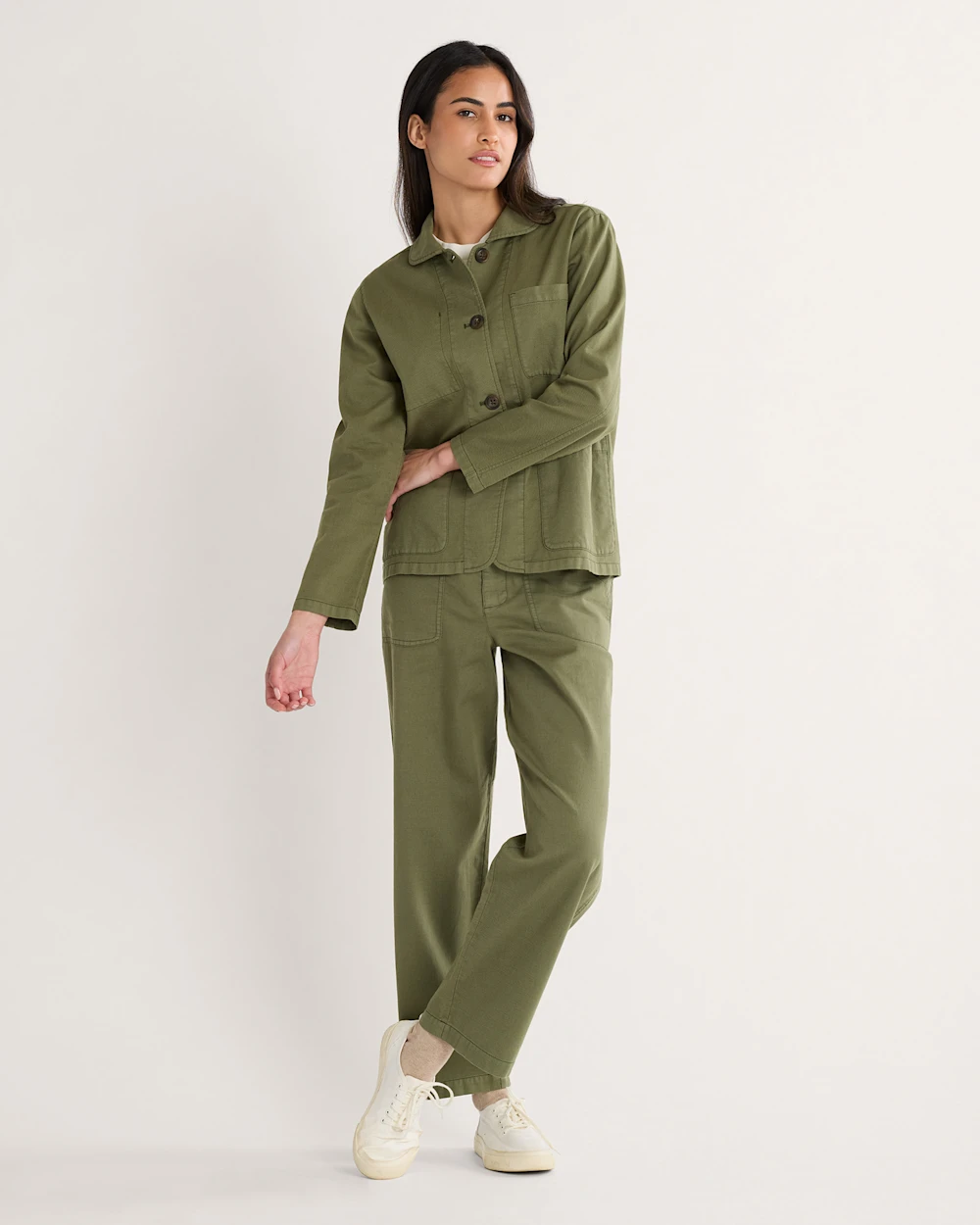 WOMEN'S UTILITY COTTON/LINEN CHORE JACKET