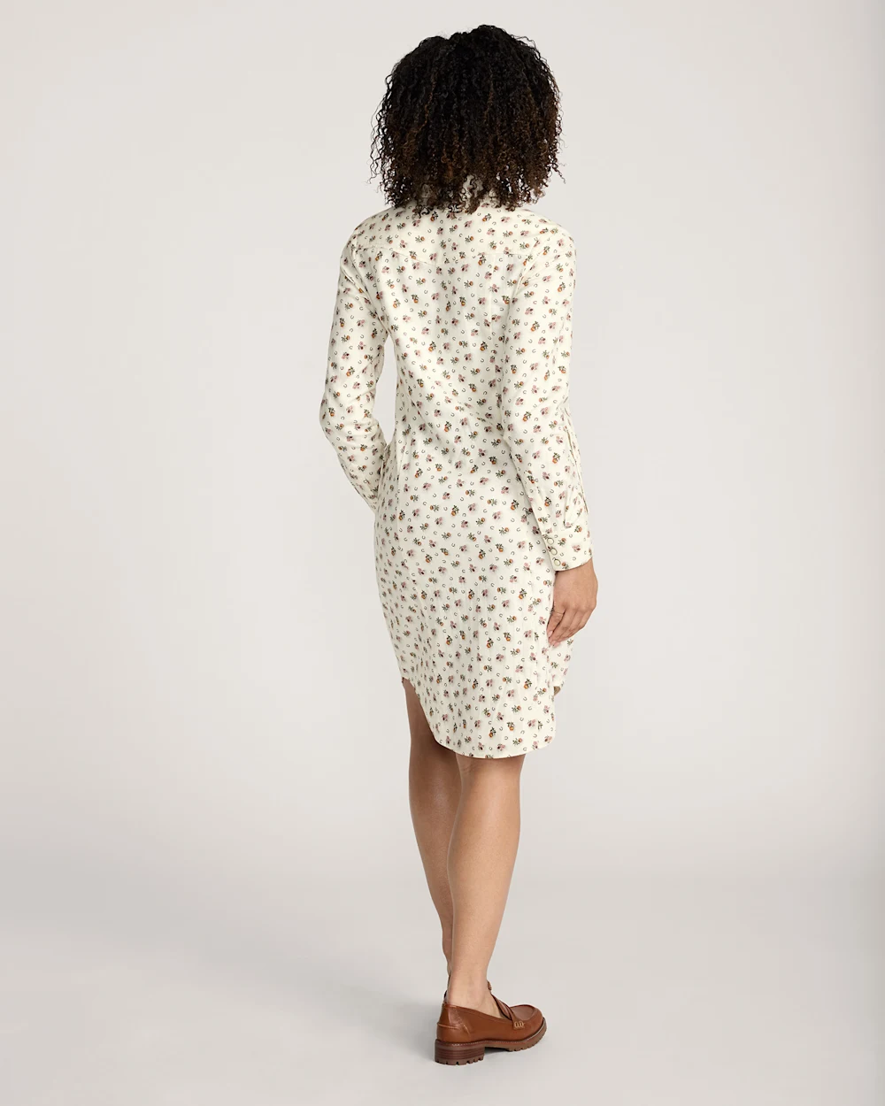 WOMEN'S FLORAL COTTON TWILL GAMBLER SHIRT DRESS