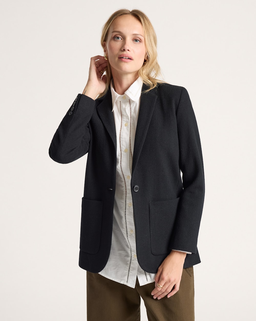 WOMEN'S DAVIS HERRINGBONE WOOL BLAZER