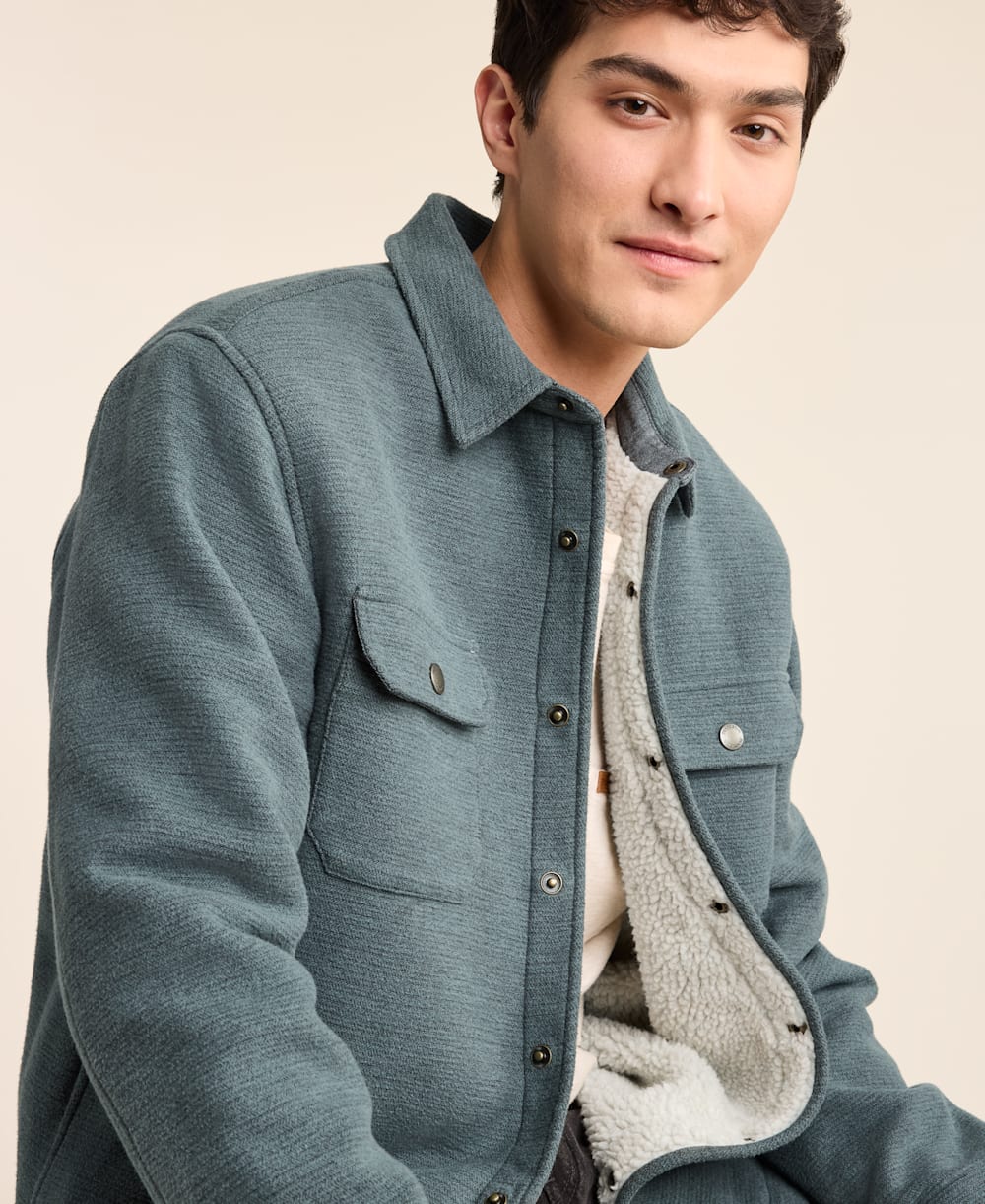 MEN'S DOUBLESOFT SHERPA-LINED SHIRT JACKET