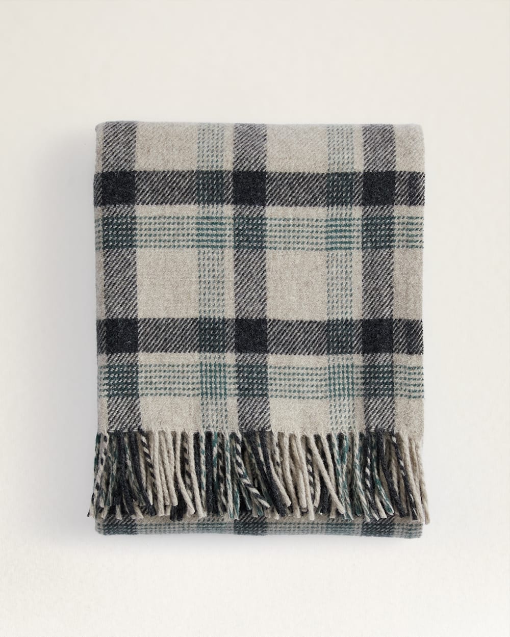 ECO-WISE WOOL FRINGED THROW