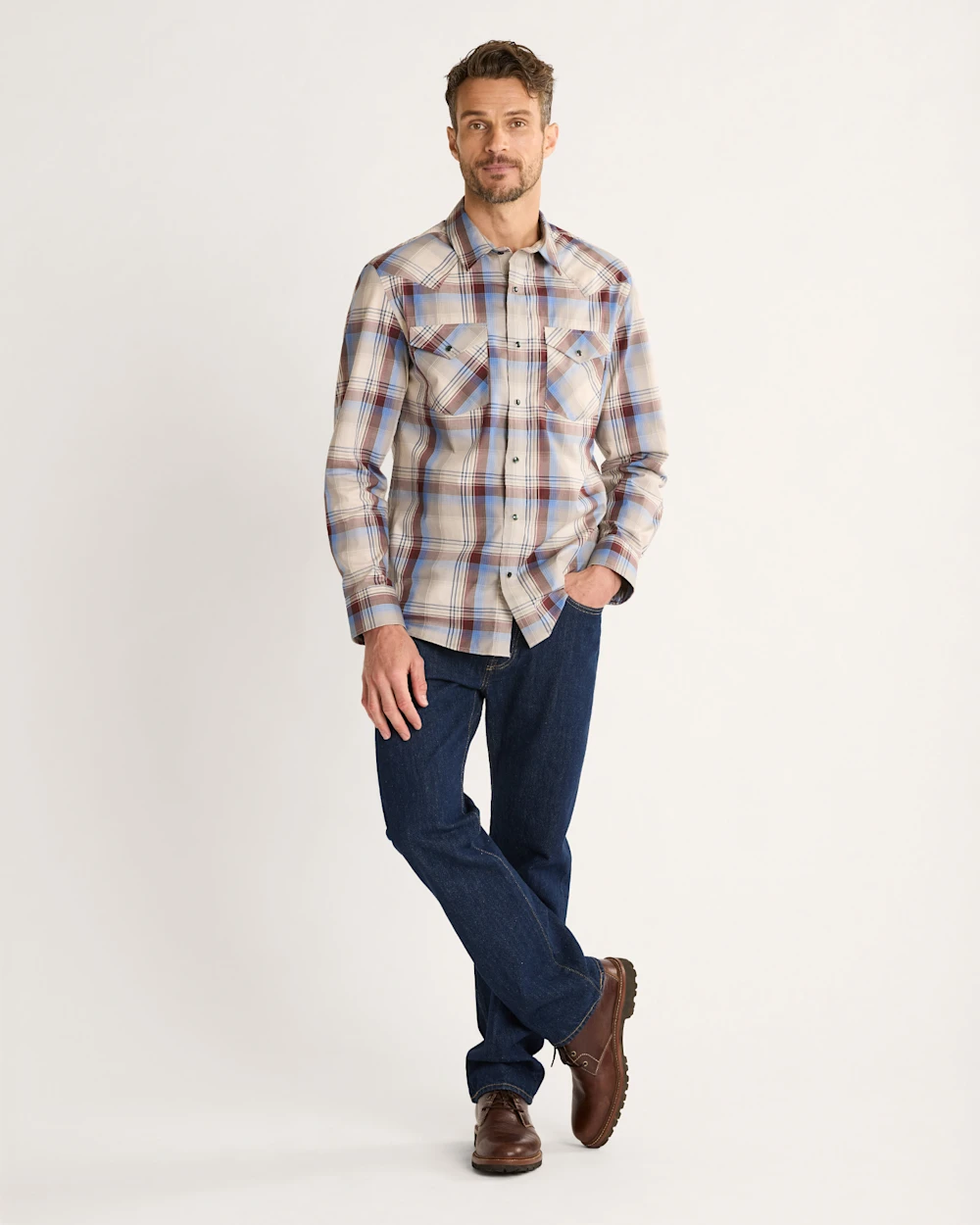 MEN'S LONG-SLEEVE BISHOP COTTON SHIRT