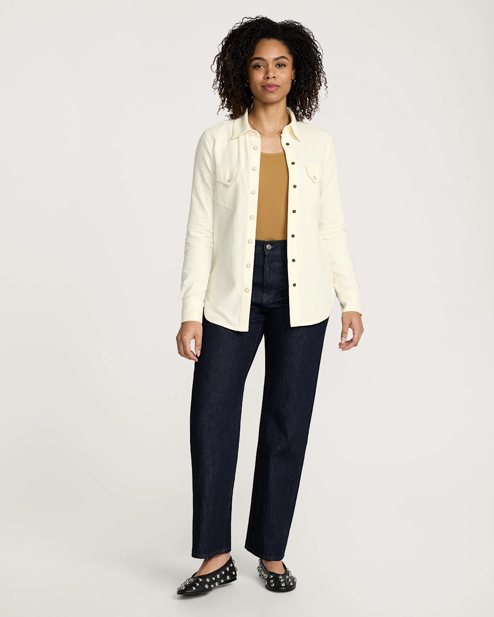 WOMEN'S COTTON TWILL GAMBLER SHIRT