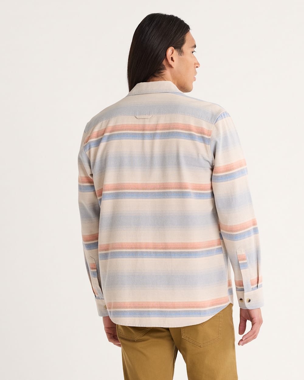 MEN'S STRIPED BEACH SHACK COTTON SHIRT