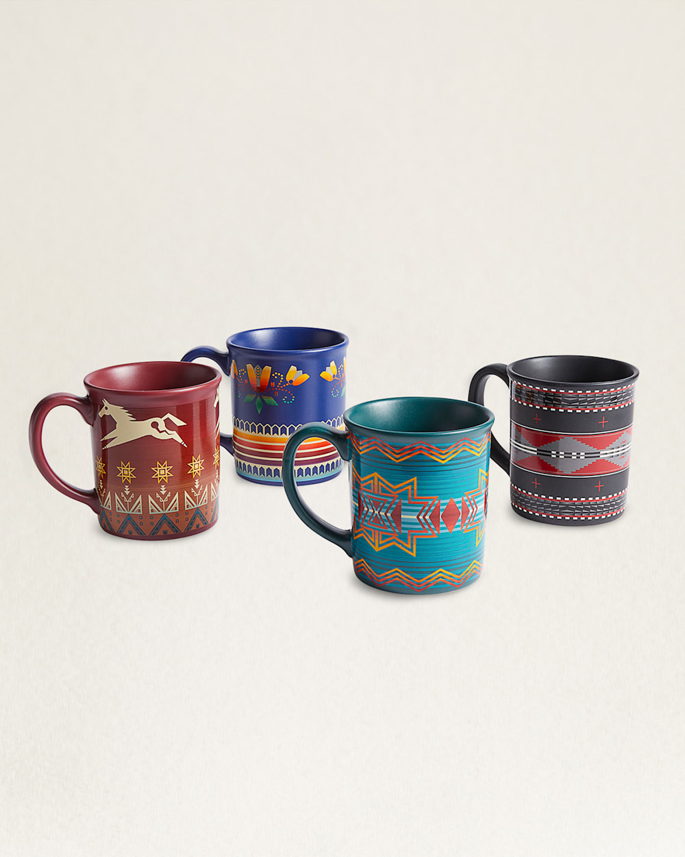 AMERICAN INDIAN COLLEGE FUND MUGS, SET OF 4