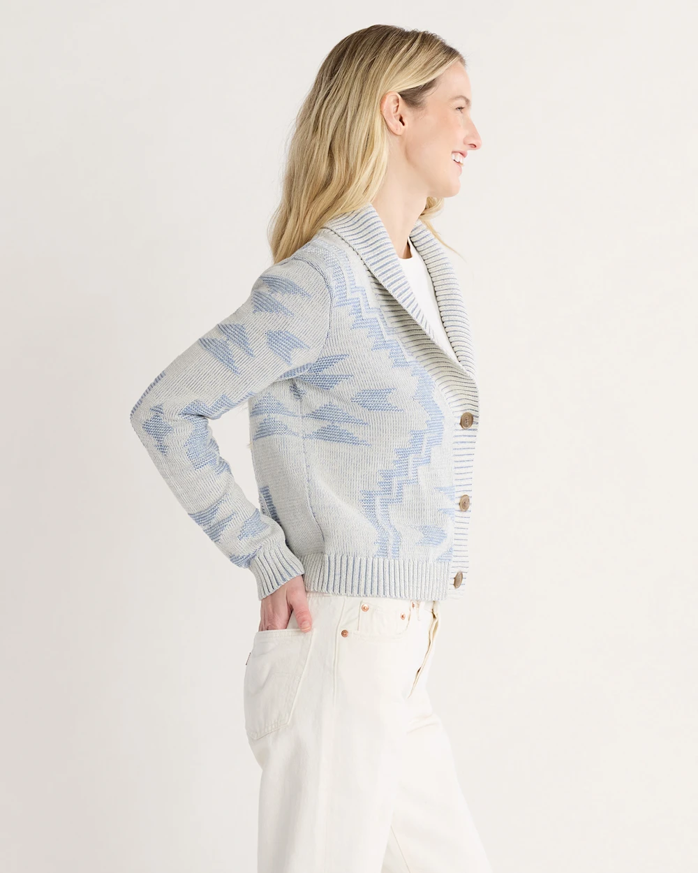 WOMEN'S TEXTURED COTTON CARDIGAN