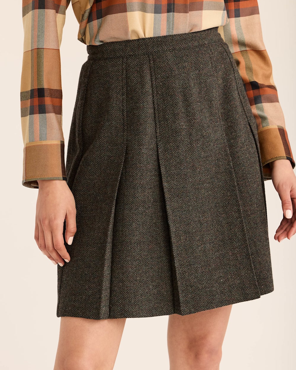 WOMEN'S BOX PLEAT WOOL SKIRT