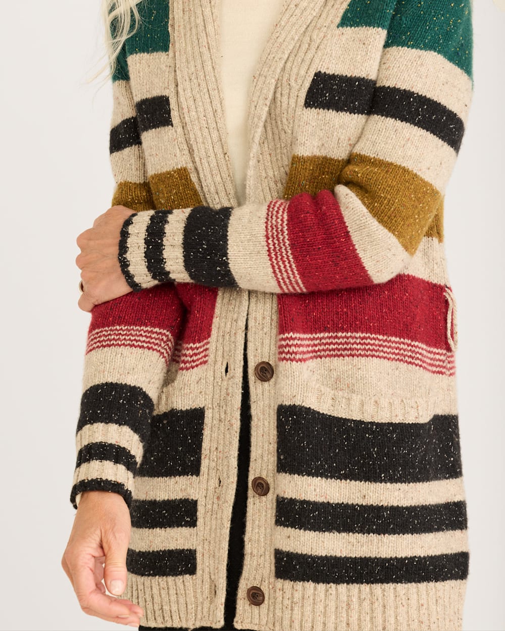 WOMEN'S CAMP STRIPE CARDIGAN