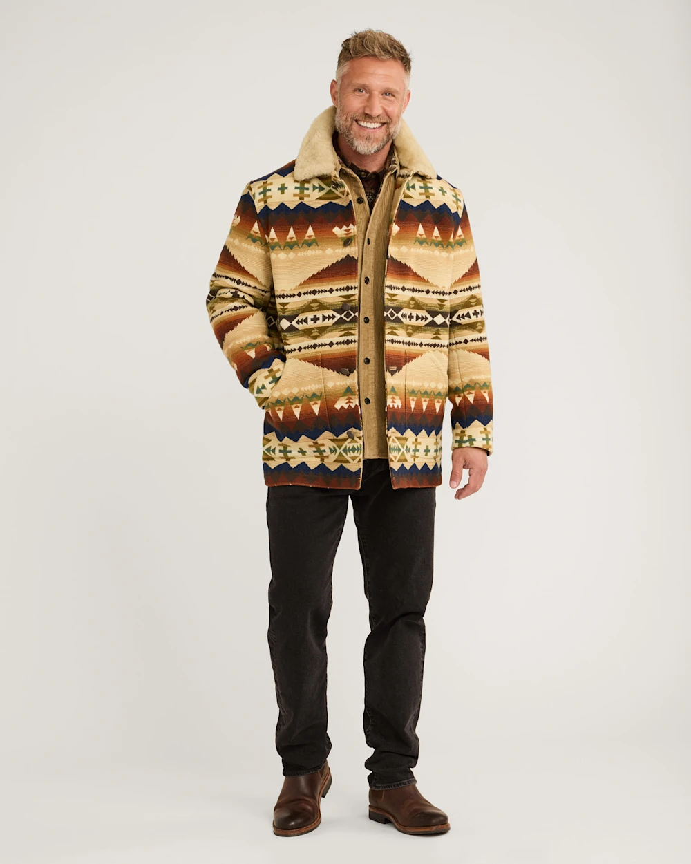 MEN'S BROWNSVILLE SHEARLING COLLAR COAT