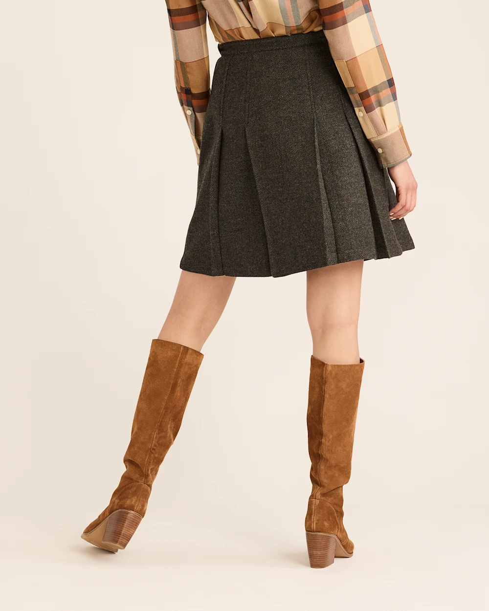 WOMEN'S BOX PLEAT WOOL SKIRT