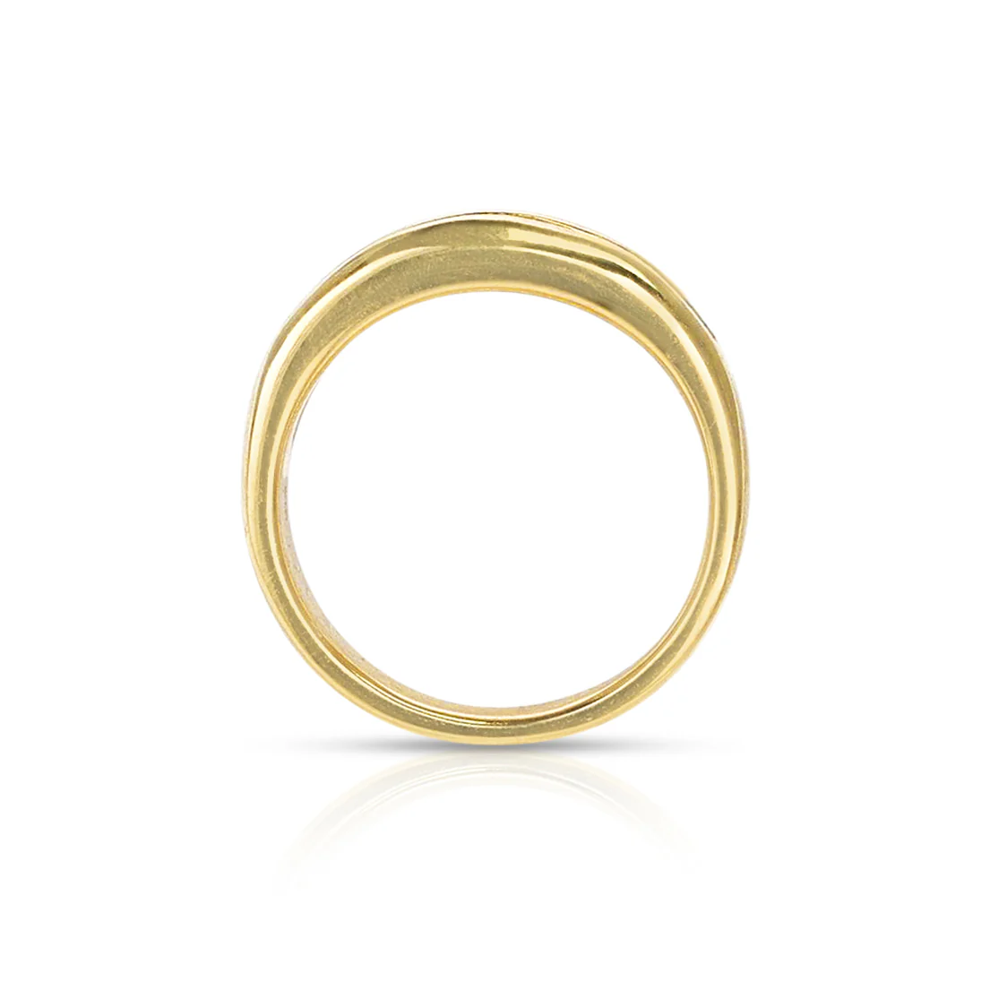 Two Row Diamond Band, 18K Yellow Gold