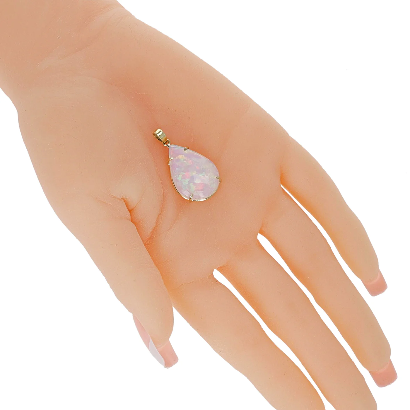 8.34 ct. Pear Shape Opal Pendant, 18K Yellow Gold