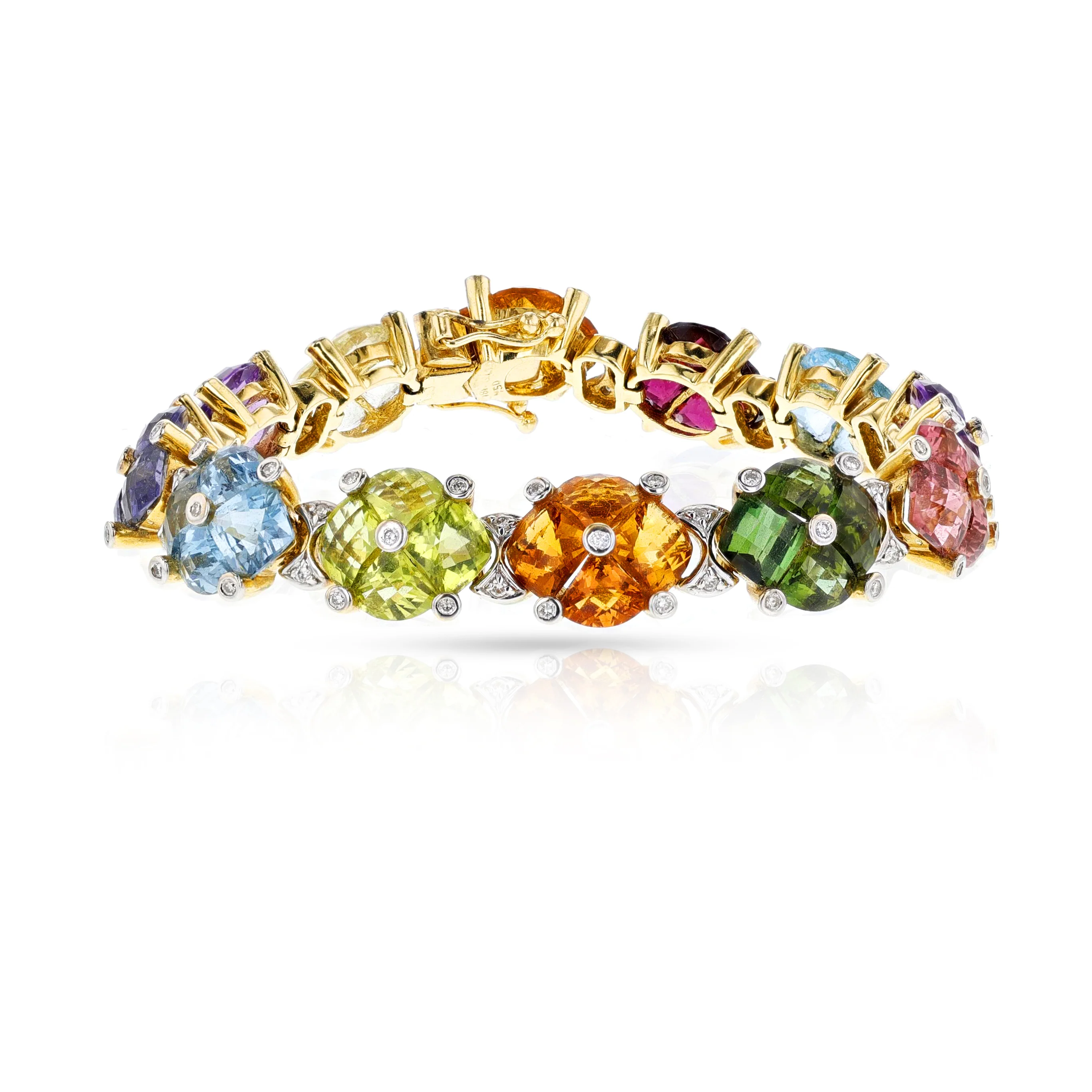 Mixed Semi-Precious and Diamond Bracelet, 18k