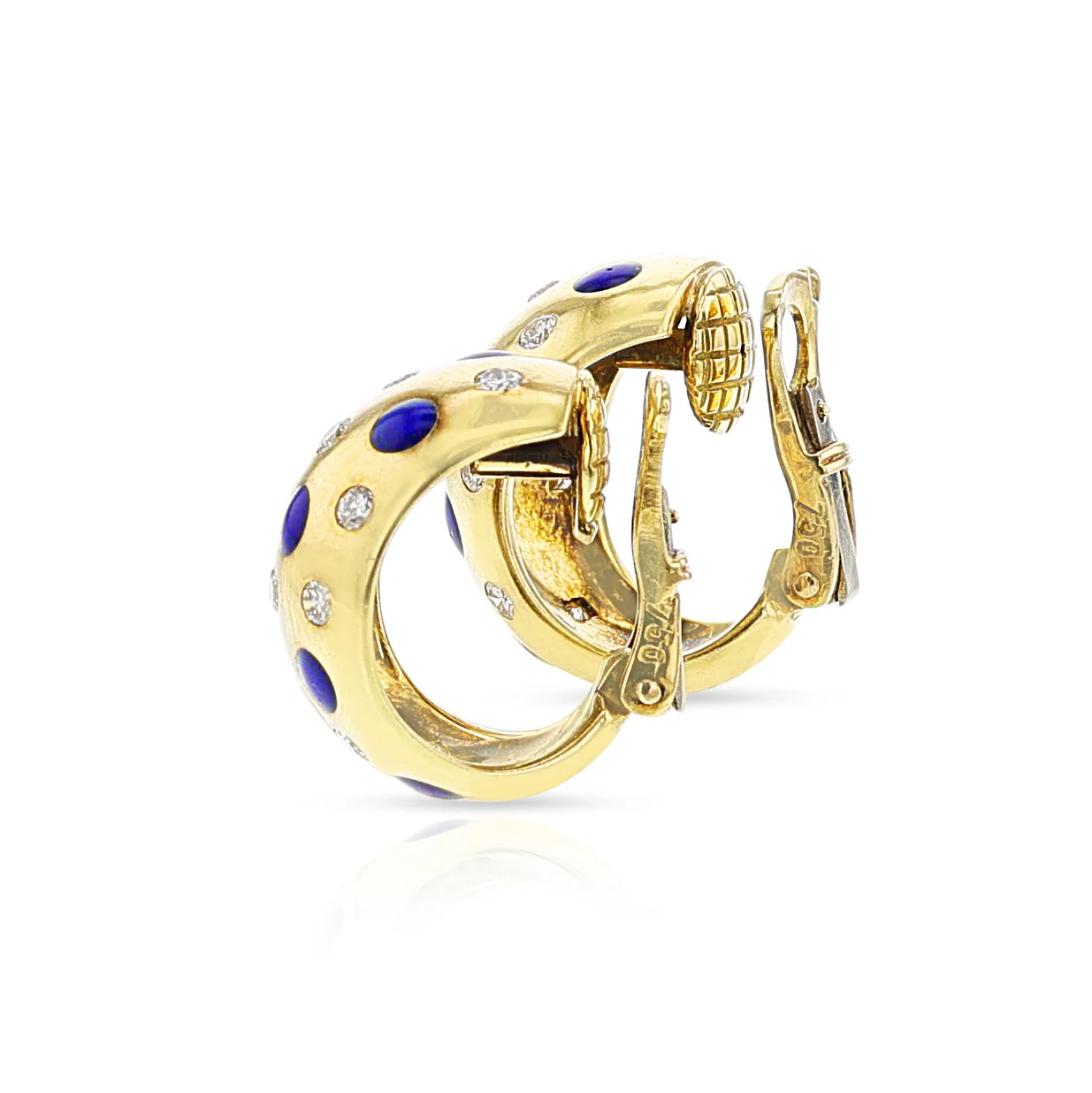 Van Cleef & Arpels Plique a Jour Enamel and Diamond Earring and Ring Set, 18k