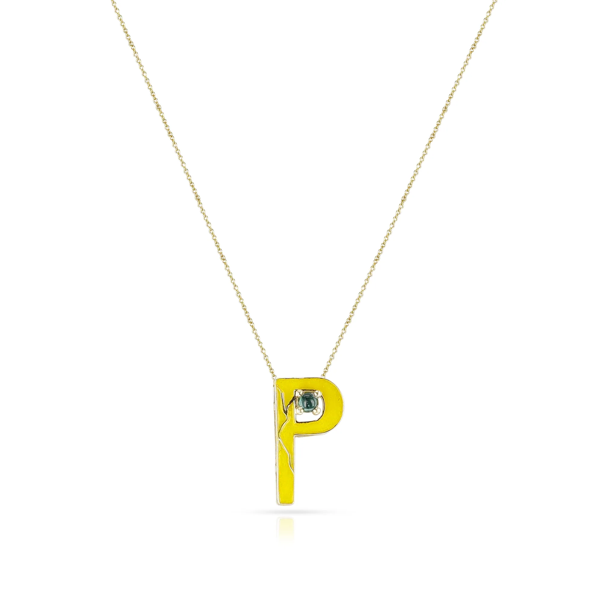 Yellow Enamel and Gold Lining 