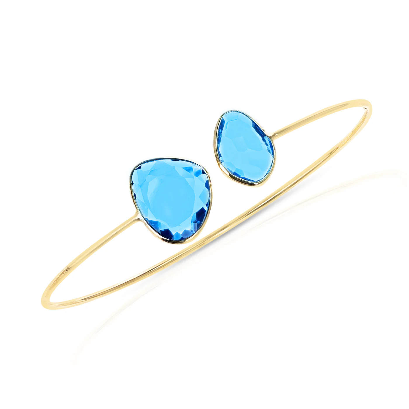 Mixed Shape Blue Topaz Bangle, 18k