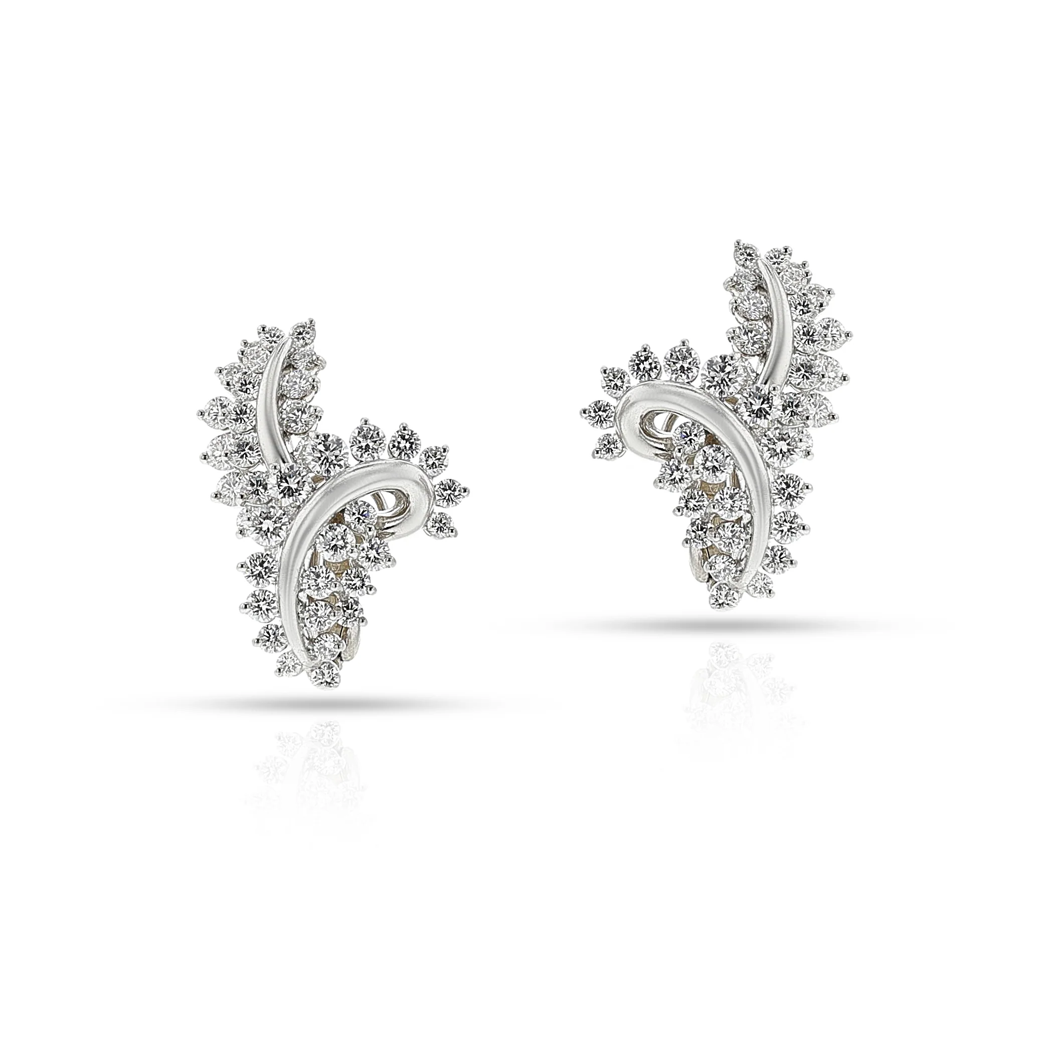 Graduated Diamond and Platinum Earrings