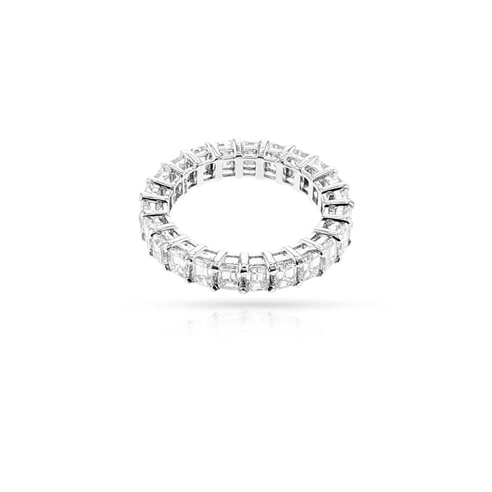 Emerald-Cut 4.6 ct. Diamond Eternity Band, 18k White Gold
