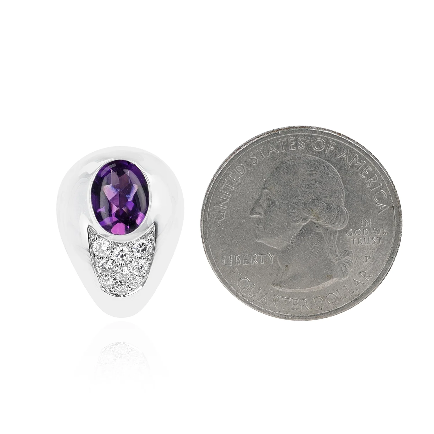 Mauboussin 2.20 ct. Amethyst and 0.42 ct. Diamond Earrings, 18K Gold