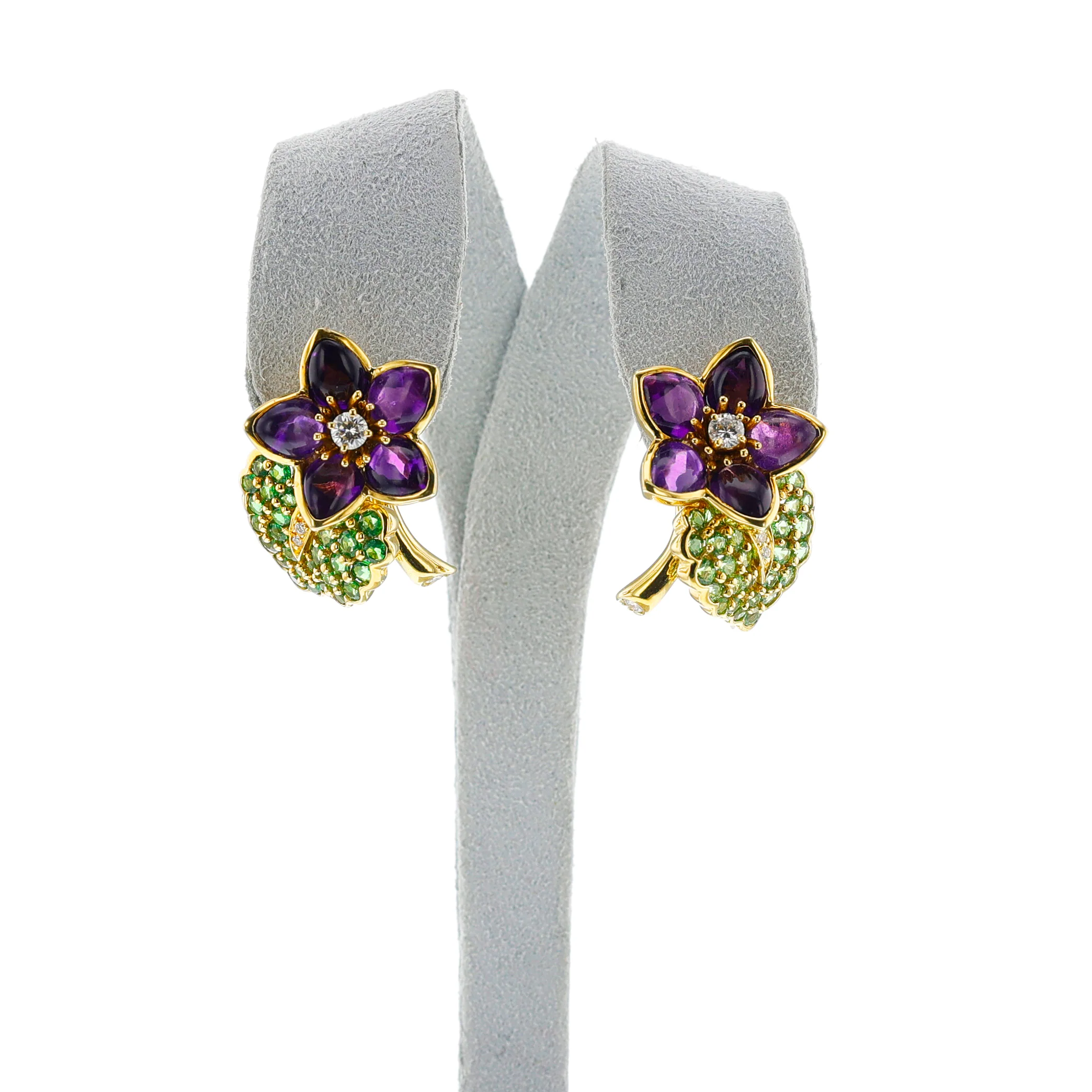 Tiffany & Co. Floral Amethyst and Tsavorite Earrings