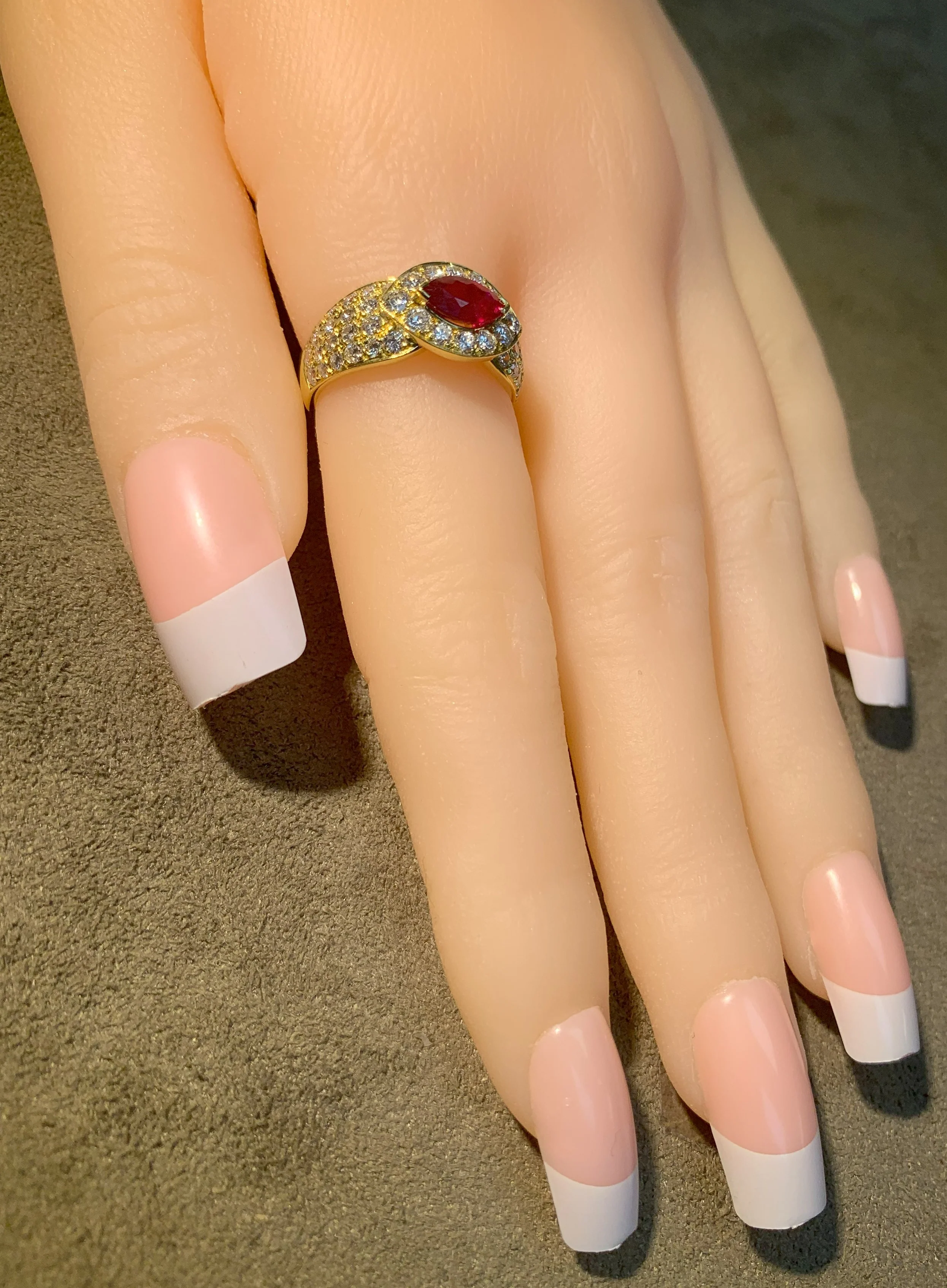Van Cleef & Arpels Marquise Ruby and Diamond Ring