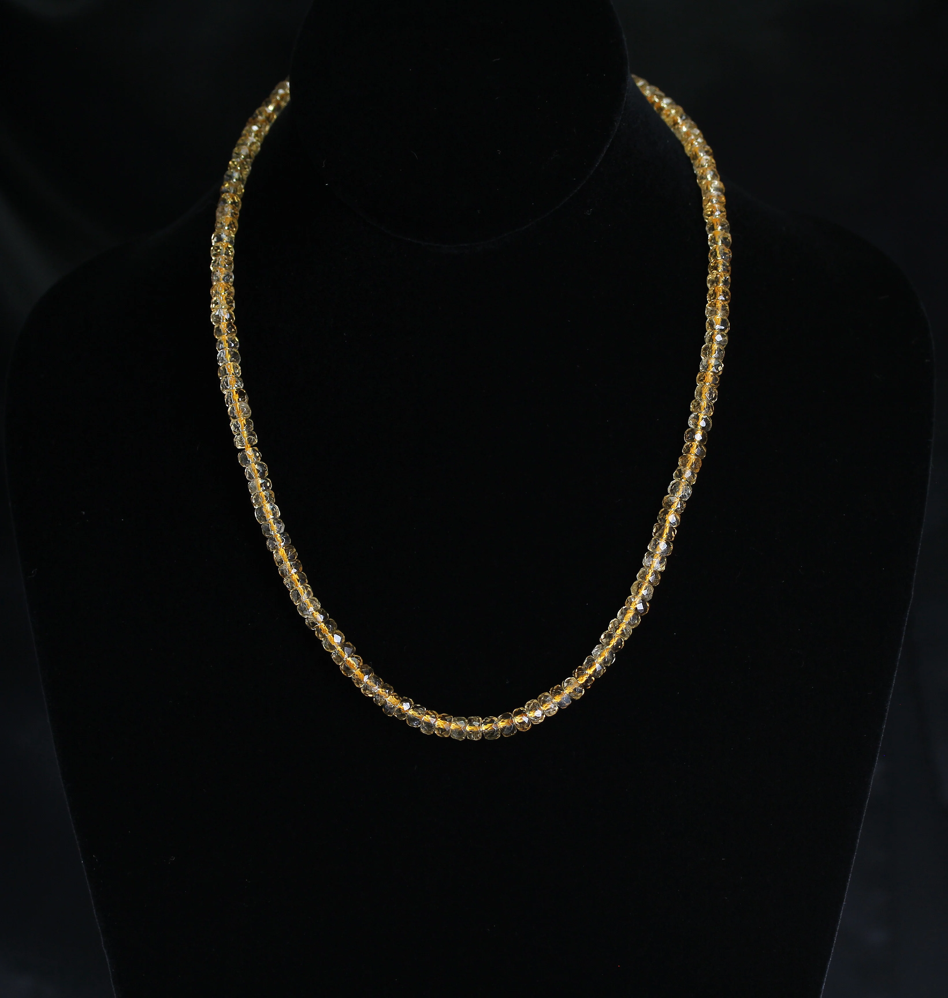 Genuine & Natural Citrine Faceted Beads Necklace