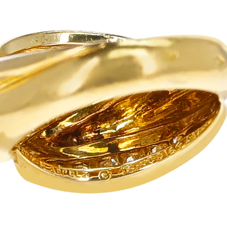 French Van Cleef & Arpels Gold and Diamond Cocktail Ring