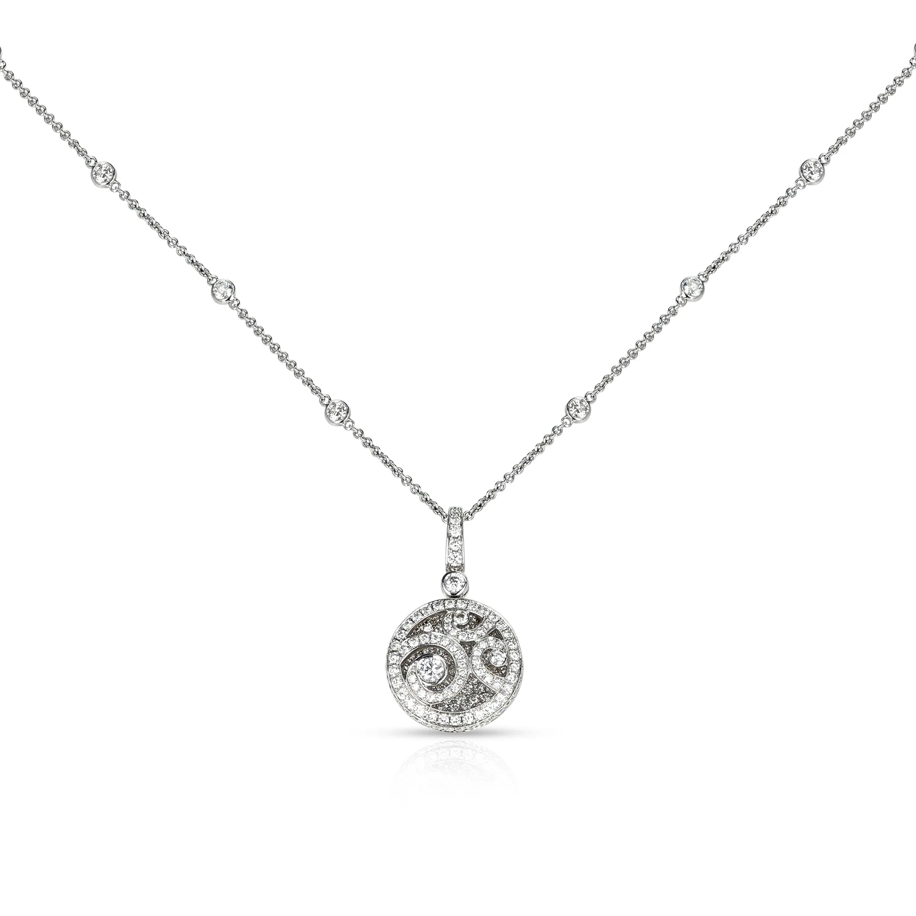 Graff Diamond on Diamond Pendant on a Diamond Chain Necklace