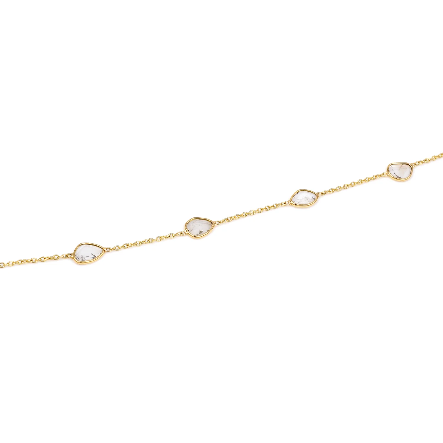 Mixed Cut Diamond Slices Necklace, 18k