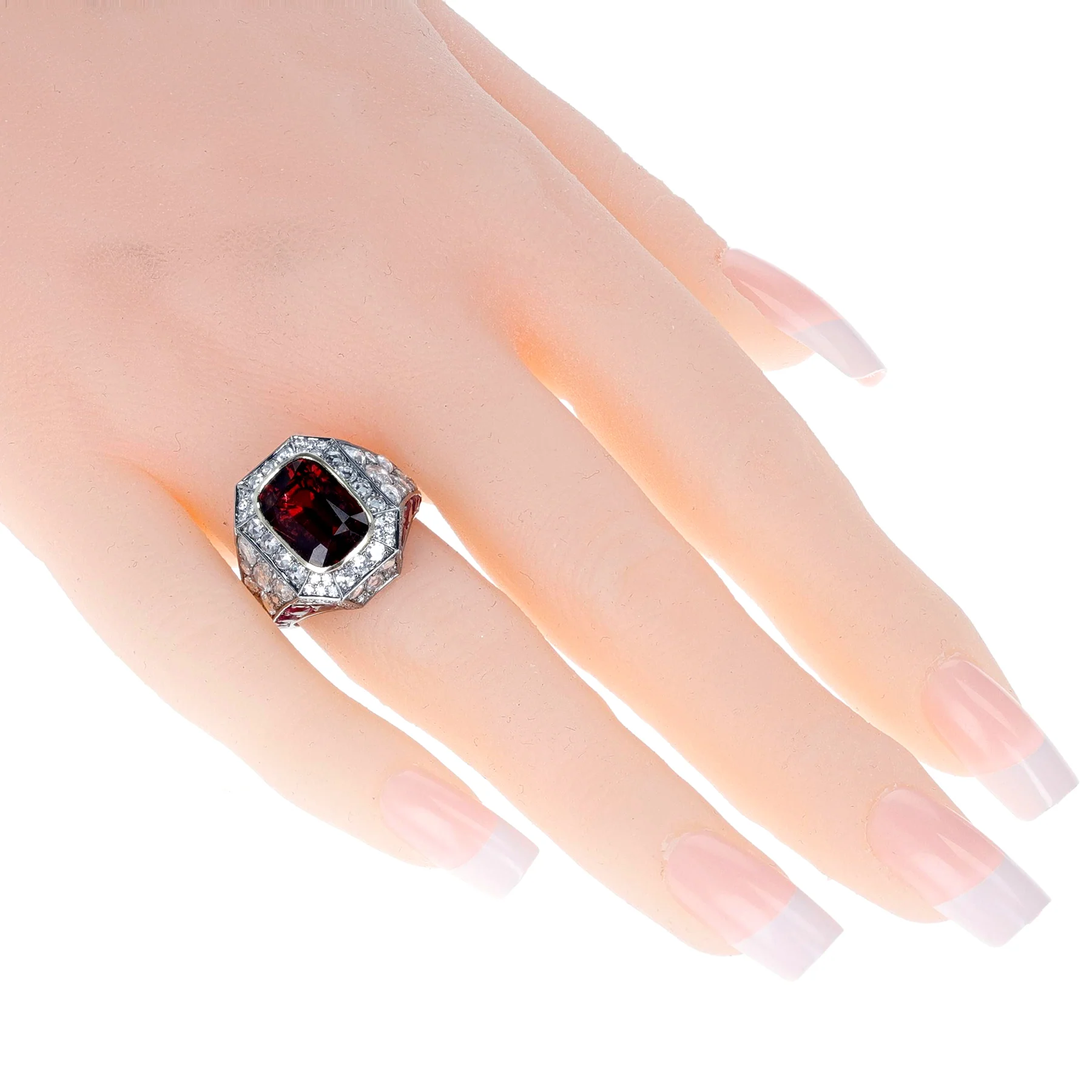 5.22 ct. Unheated Vivid Red Burma Spinel Ring, 18k